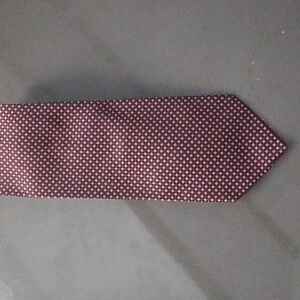 Joseph Abboud Burgundy, Brown and Pink Patterned Tie